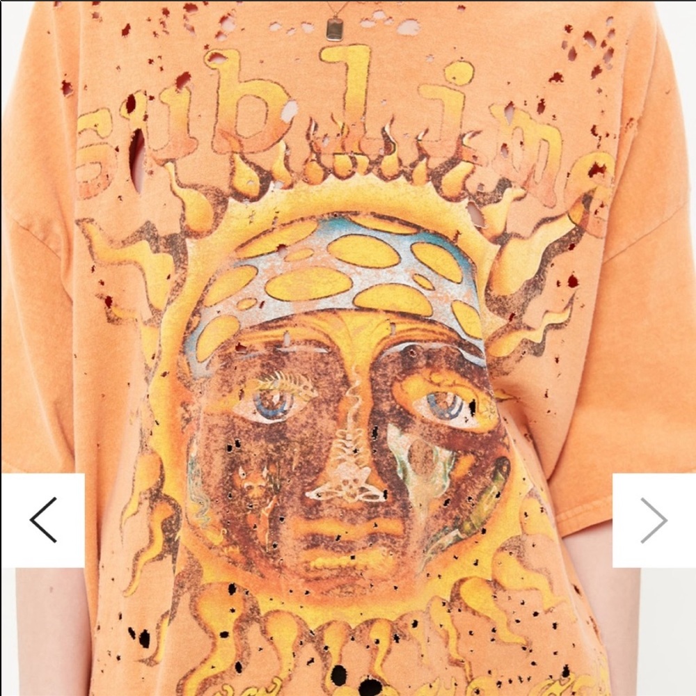 Sublime Destroyed T-Shirt Dress Orange O/S